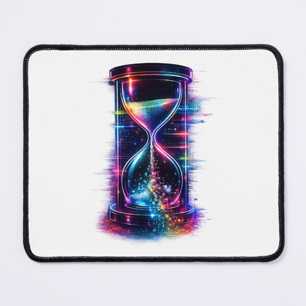 Item preview, Glitch Hourglass Rainbow Neon – Cyberpunk Time Distortion designed and sold by unglaublichGut.