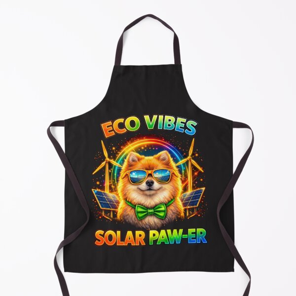 Item preview, Pomeranian Eco Vibes – Solar Paw-er Neon Dog Design designed and sold by PixelsPaws.