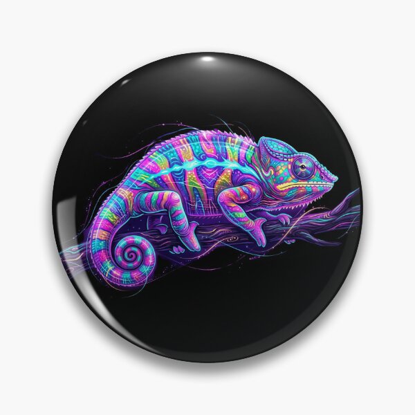 Item preview, Vivid Neon Chameleon: Electric Cyberpunk Art designed and sold by Wild Hare.