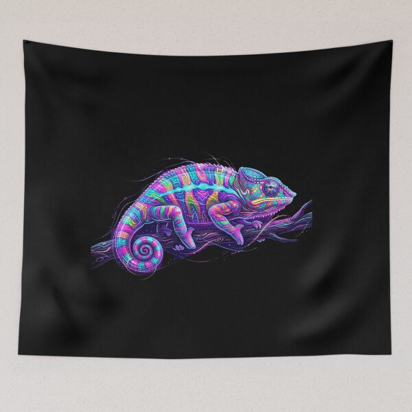 Item preview, Vivid Neon Chameleon: Electric Cyberpunk Art designed and sold by Wild Hare.