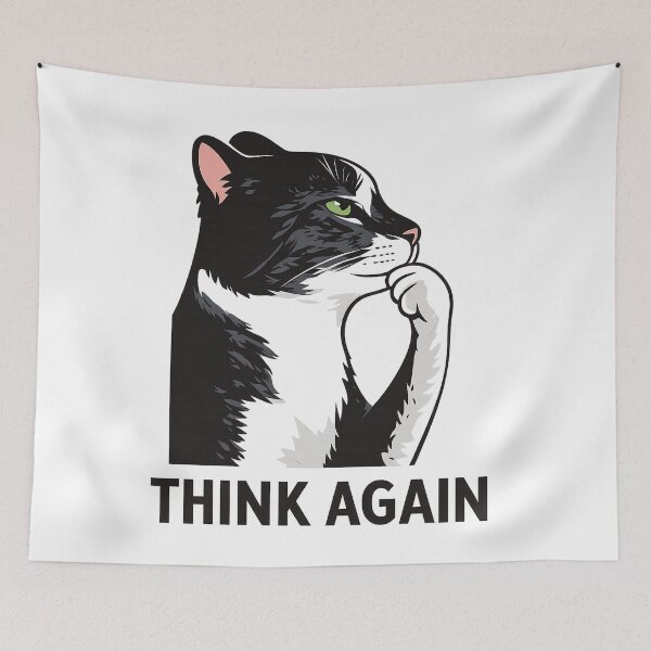 Item preview, Challenging Cat Think Again designed and sold by DetalleXL.