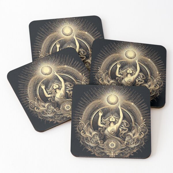 Item preview, She Holds the Sun – Divine Feminine Energy Illustration designed and sold by Roberta Calabrese.