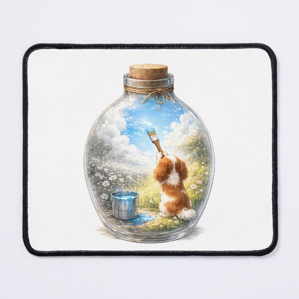 Item preview, Worlds in a Bottle – Artist Cavalier King Charles Spaniel – Blue Sky Miniature World (Blenheim) designed and sold by SakuraWaStyle.