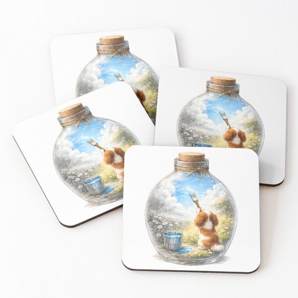 Item preview, Worlds in a Bottle – Artist Cavalier King Charles Spaniel – Blue Sky Miniature World (Blenheim) designed and sold by SakuraWaStyle.