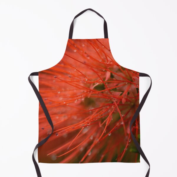 Item preview, Vibrant Red Powder Puff Flower with Water Droplets designed and sold by Anjuna Sainath.