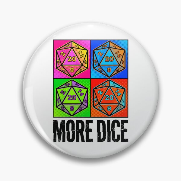 Item preview, More Dice Pop Art D20 Tabletop RPG designed and sold by Fenay Designs.