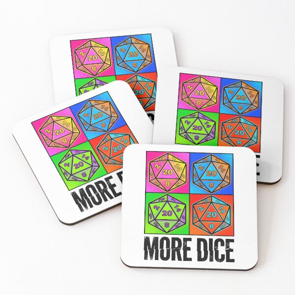 Item preview, More Dice Pop Art D20 Tabletop RPG designed and sold by Fenay Designs.