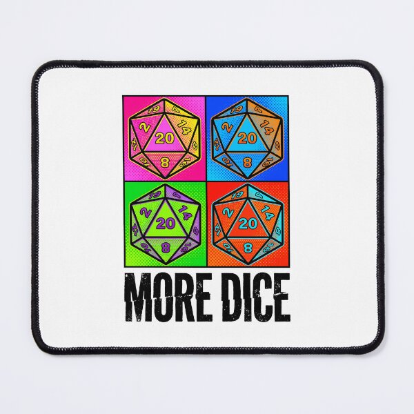 Item preview, More Dice Pop Art D20 Tabletop RPG designed and sold by Fenay Designs.