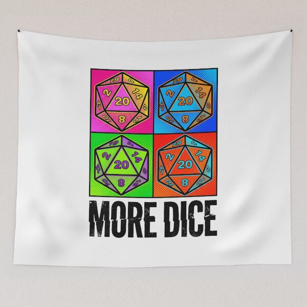 Item preview, More Dice Pop Art D20 Tabletop RPG designed and sold by Fenay Designs.