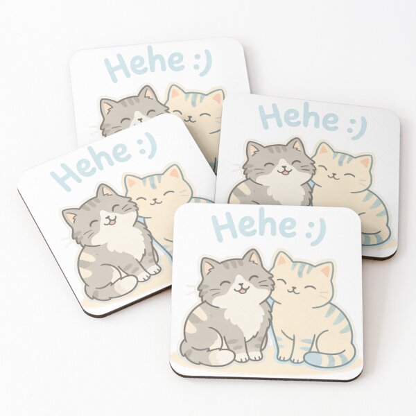 Item preview, Cute Cats Hehe Smiling Cartoon Design designed and sold by ZennByte.