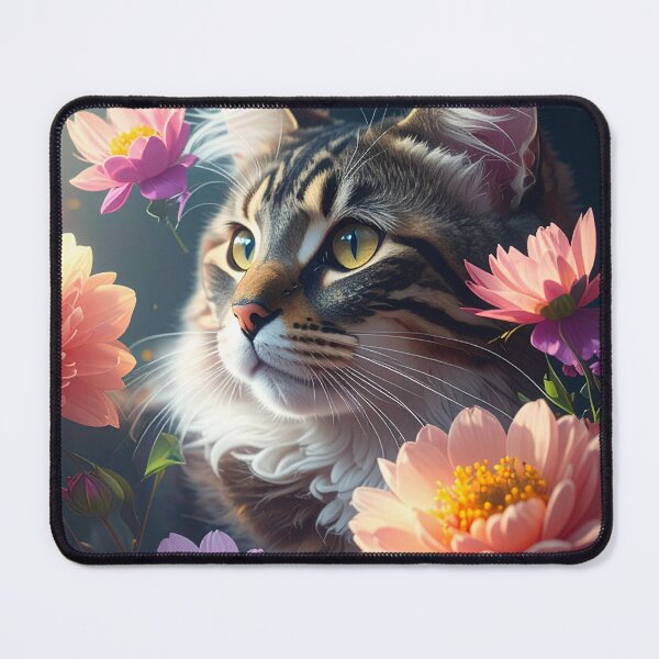 Item preview, Dreamy Tabby Cat in Pink Flower designed and sold by BetweenForms.