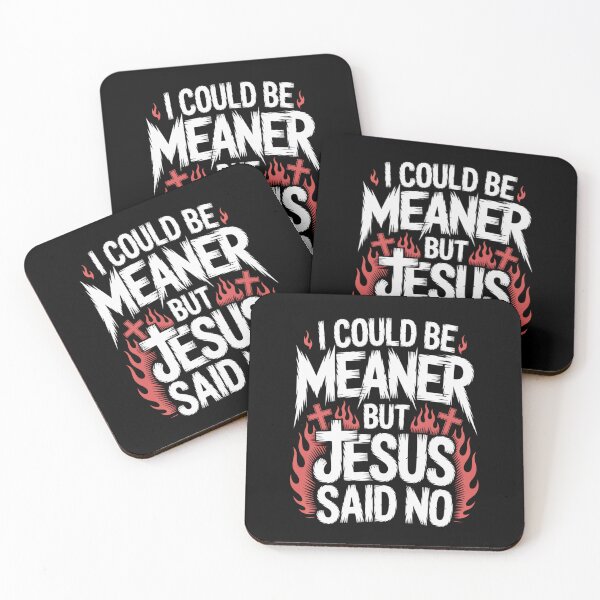 Item preview, I Could Be Meaner But Jesus Said No – Bold Rock Dark Christian T-Shirt V1 designed and sold by DarylWelsh2024.
