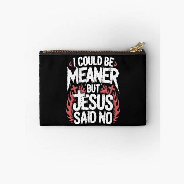 Item preview, I Could Be Meaner But Jesus Said No – Bold Rock Dark Christian T-Shirt V1 designed and sold by DarylWelsh2024.