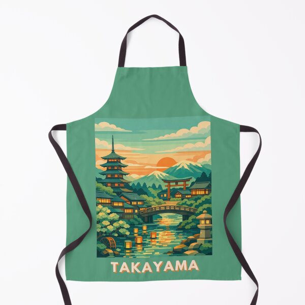 Item preview, Takayama Japan mountain pagoda sunset travel poster designed and sold by MatthewHeights.