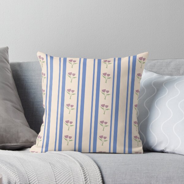 Item preview, Blue Floral Stripes Vintage Pink Cute  designed and sold by kristinedesigns.
