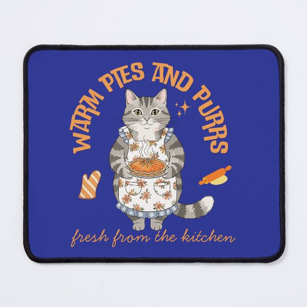 Item preview, Warm Pies and Purrs Baking Cat designed and sold by TheBeeKindSpace.