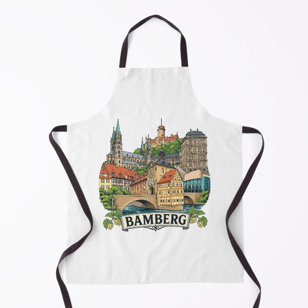 Item preview, Bamberg Motif 1 Old Town Illustration with Cathedral and Town Hall designed and sold by the-grey-one.
