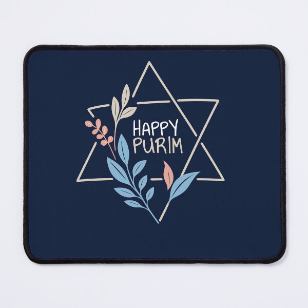 Item preview, Happy Purim Star of David Floral Minimal Design designed and sold by Thank-HaShem.