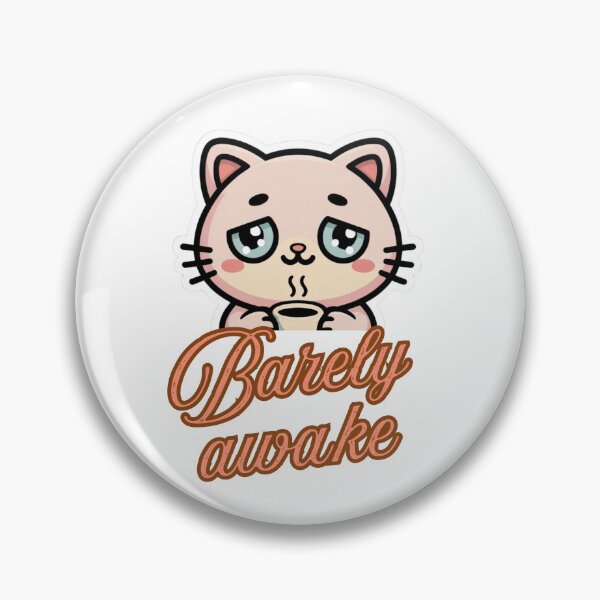 Item preview, Barely Awake  Cute Coffee Cat  Relatable Morning Mood Sticker designed and sold by sochadesigner.