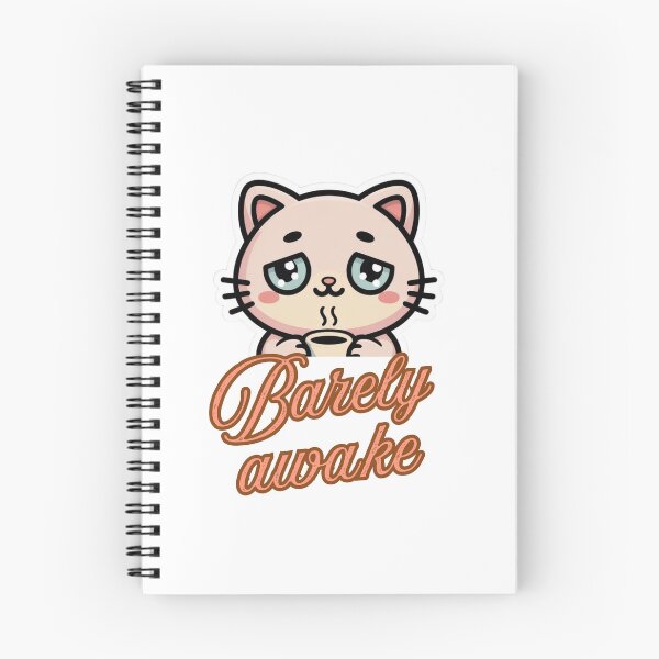 Item preview, Barely Awake  Cute Coffee Cat  Relatable Morning Mood Sticker designed and sold by sochadesigner.