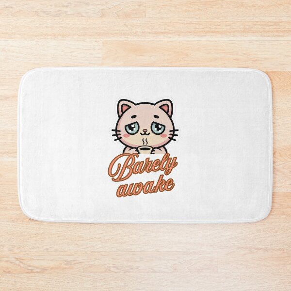 Item preview, Barely Awake  Cute Coffee Cat  Relatable Morning Mood Sticker designed and sold by sochadesigner.