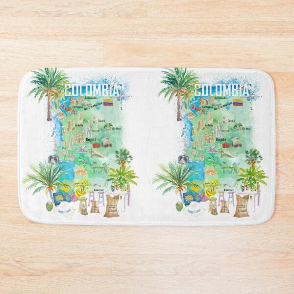 Item preview, Colombia Illustrated Travel Map With Tourist Attractions And Highlights designed and sold by artshop77.
