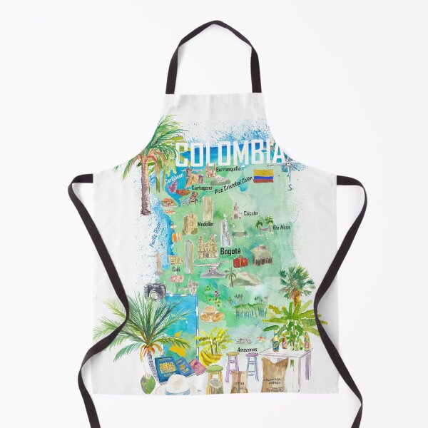 Item preview, Colombia Illustrated Travel Map With Tourist Attractions And Highlights designed and sold by artshop77.