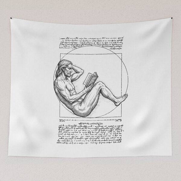 Item preview, Bookish Reader Vitruvian Man Leonardo Da Vinci Book Vintage designed and sold by GrandeDuc.