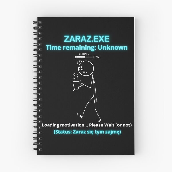 Item preview, Black Zaraz EXE Loading Motivation - Funny Polinglish Procrastination Humor Gift designed and sold by VibePolinglish.