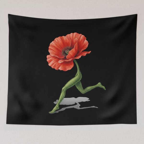 Item preview, Walking Dandelion Poppy – Surreal Flower Figure designed and sold by Herzbaumatelier.