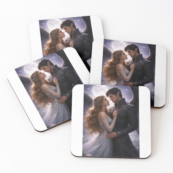 Item preview, Rhys and Feyre Fantasy Fae Couple Romance Art – Moonlight Lovers Aesthetic designed and sold by coryivycreation.