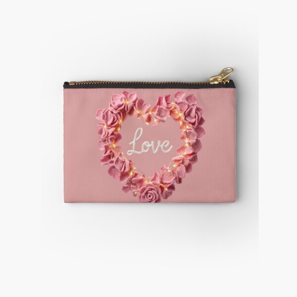 Item preview, Pink Crochet Rose Heart Love Art designed and sold by Rohan132.