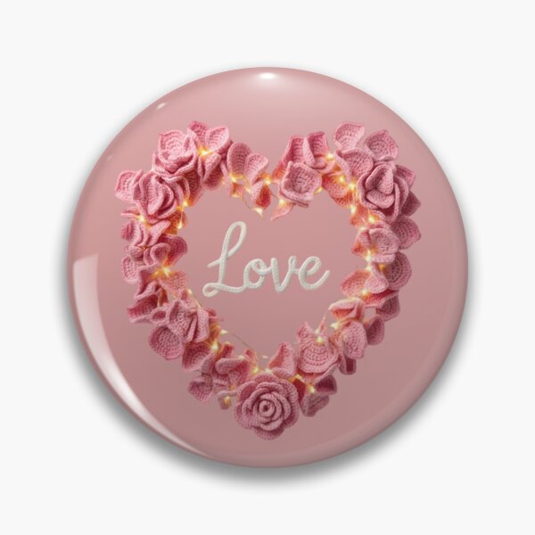 Item preview, Pink Crochet Rose Heart Love Art designed and sold by Rohan132.
