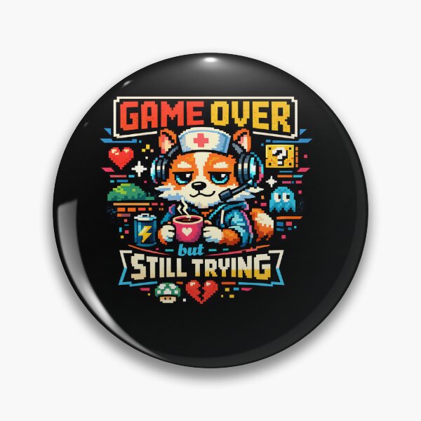 Item preview, Game Over But Still Trying – Funny Gamer Pixel Art Design designed and sold by CosmicSplendor.