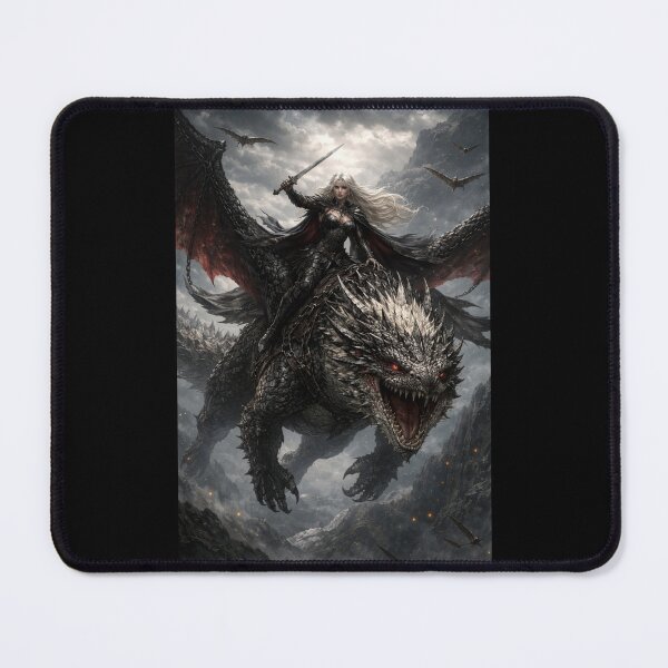 Item preview, Manon Blackbeak and Abraxos Dark Fantasy Dragon Rider – Warrior Witch and Wyvern Epic Art designed and sold by coryivycreation.