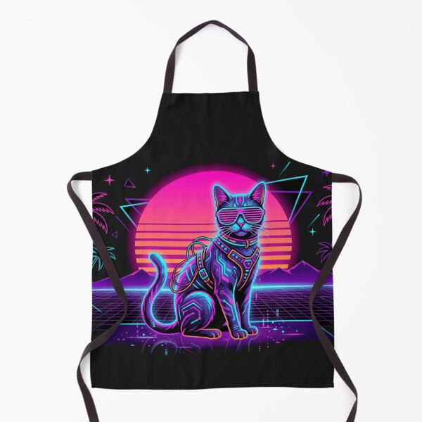 Item preview, Synthwave Cyberpunk Cat Retro 80s Neon Sunset Vaporwave Aesthetic designed and sold by Retro Mood Co.