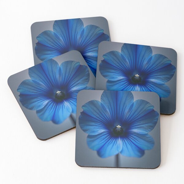 Item preview, Chromatic Wave Blue Flower Minimalist Botanical Print designed and sold by WitchyBotanicaArt.