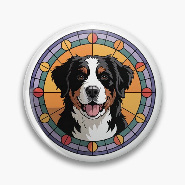 Item preview, Bernese Mountain Dog Stained Glass Portrait designed and sold by theartfulaspie.