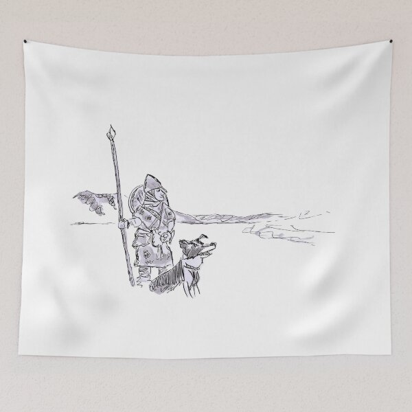 Item preview, A norman knight with his dog designed and sold by Inky Fingers Illustrations.