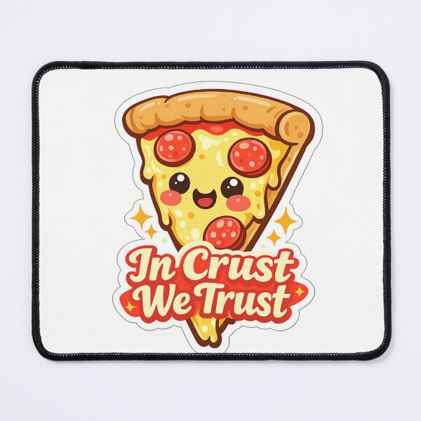 Item preview, In Crust We Trust Sticker — Kawaii Pizza Slice Funny Food Pun Pepperoni Cheese Lover Gift Cute Humor Decal designed and sold by CosyCush.