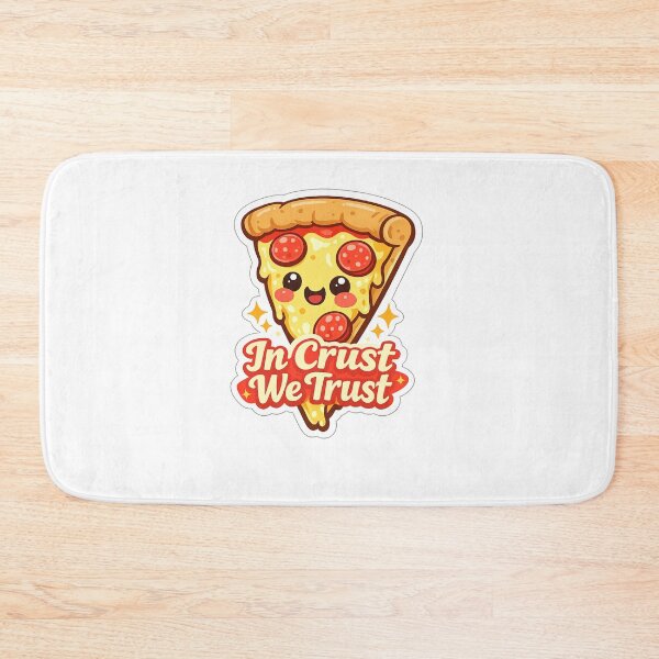 Item preview, In Crust We Trust Sticker — Kawaii Pizza Slice Funny Food Pun Pepperoni Cheese Lover Gift Cute Humor Decal designed and sold by CosyCush.