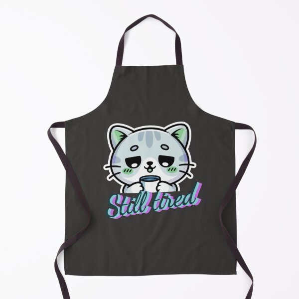 Item preview, Still Tired  Cute Sick Cat Holding Coffee Relatable Low Energy Mood Aesthetic Sticker designed and sold by sochadesigner.