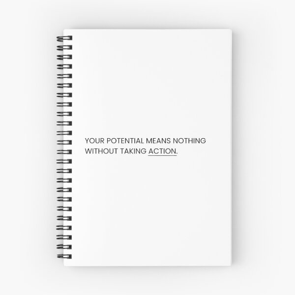 Item preview, Your Potential Means Nothing Without Taking Action – Motivational Typography Quote designed and sold by TorqueThread.