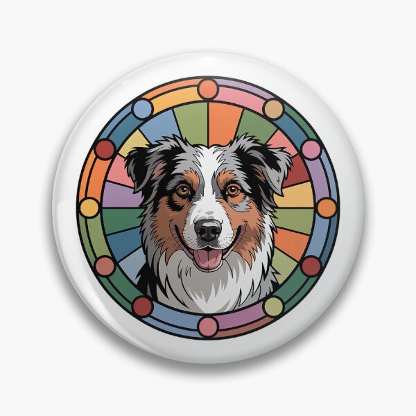 Item preview, Australian Shepherd Stained Glass Portrait designed and sold by theartfulaspie.