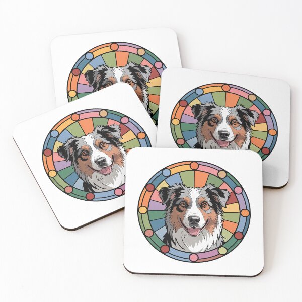 Item preview, Australian Shepherd Stained Glass Portrait designed and sold by theartfulaspie.