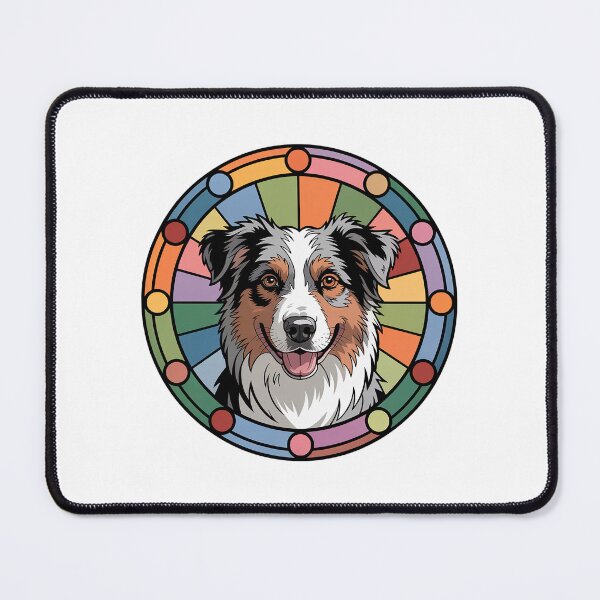Item preview, Australian Shepherd Stained Glass Portrait designed and sold by theartfulaspie.
