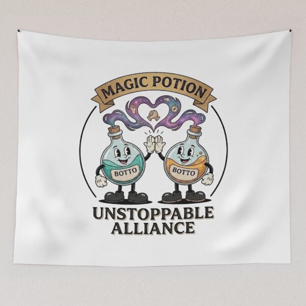Item preview, Botto Magic Potion Unstoppable Alliance Retro Cartoon designed and sold by JVDesignsShop.