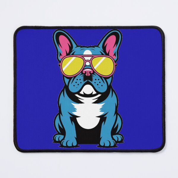 Item preview, Cool French Bulldog in Sunglasses Bright Neon Dog Sticker Design designed and sold by NatArtSA.