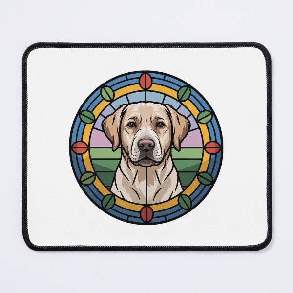 Item preview, Yellow Labrador Retriever Stained Glass Portrait designed and sold by theartfulaspie.