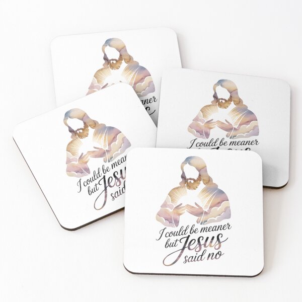 Item preview,  I Could Be Meaner But Jesus Said No – Soft Watercolour Christian T-Shirt V1 designed and sold by DarylWelsh2024.